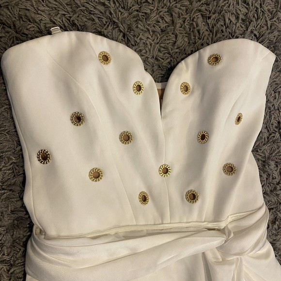 Jonathan Simkhai White and Gold Midi Dress - Picture 8 of 16